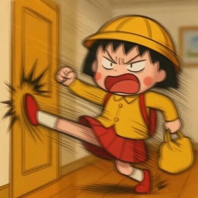 ảnh anime tức giận đạp cửa