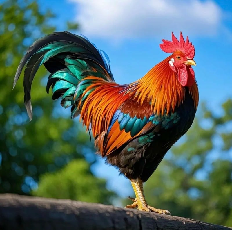 ảnh gà trống buổi sáng