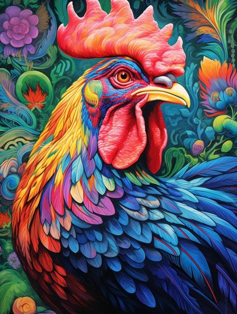 ảnh gà trống đang gáy