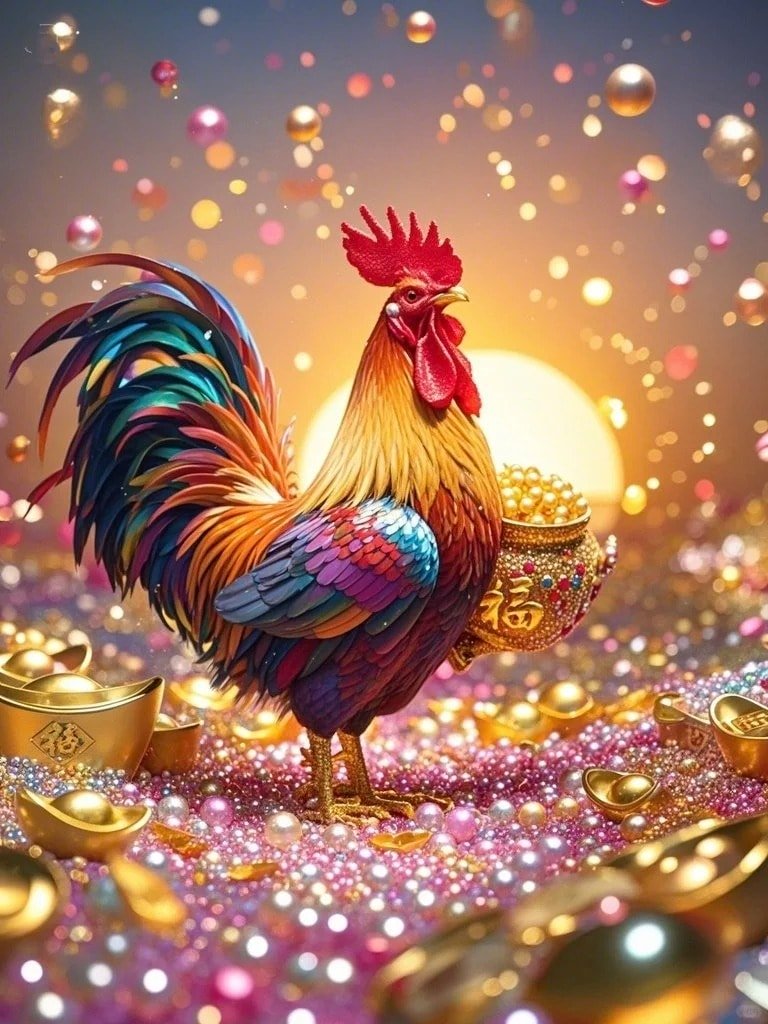 ảnh gà trống phong thủy