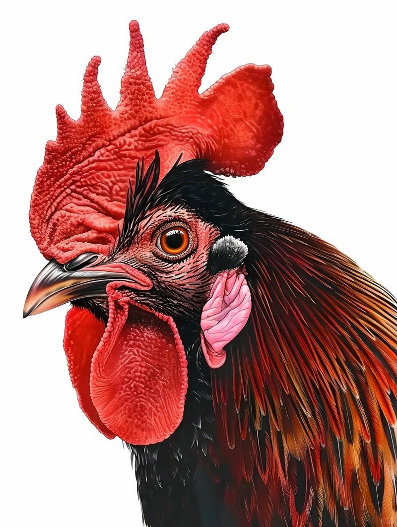 ảnh gà trống trong sân