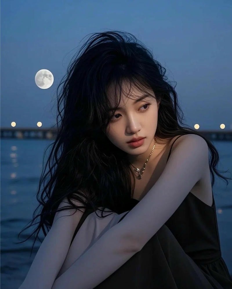 ảnh cô gái ngồi buồn sâu lắng