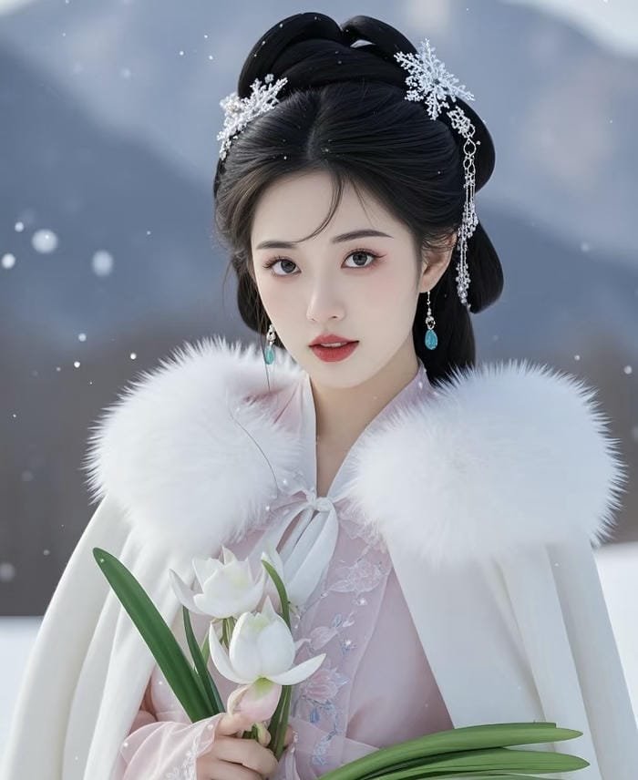 ảnh gái xinh cổ trang thể hiện nét dịu dàng