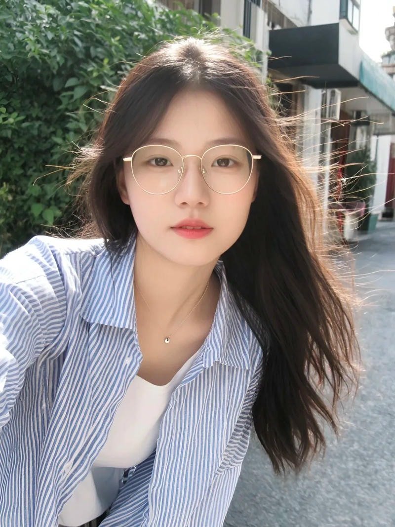 ảnh gái xinh đeo kính cận