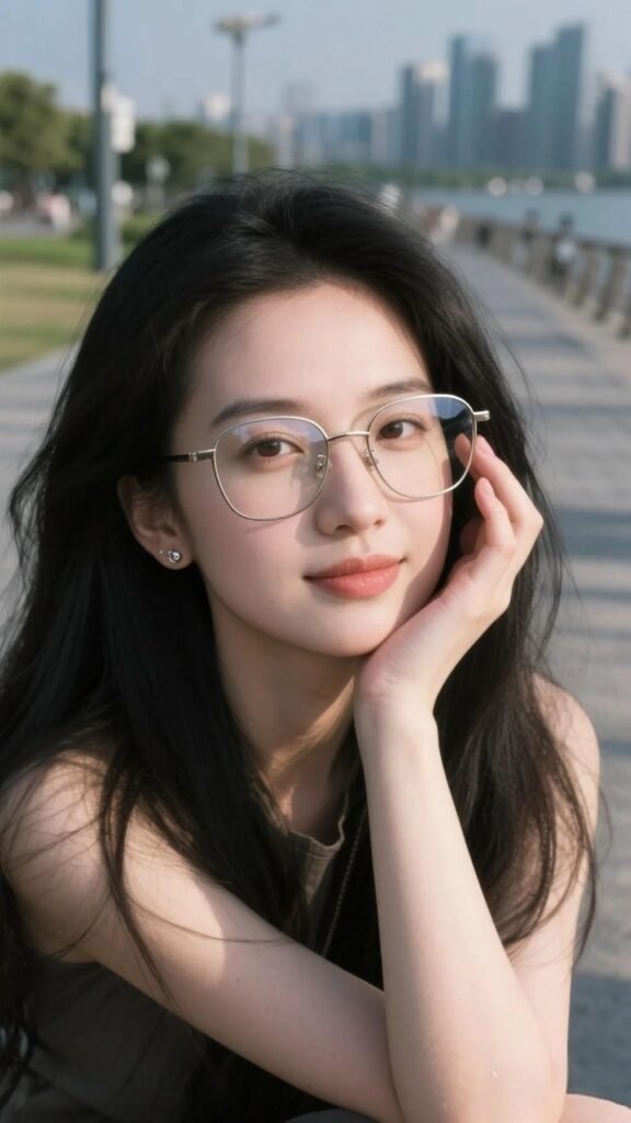 ảnh gái xinh đeo kính cute dễ thương