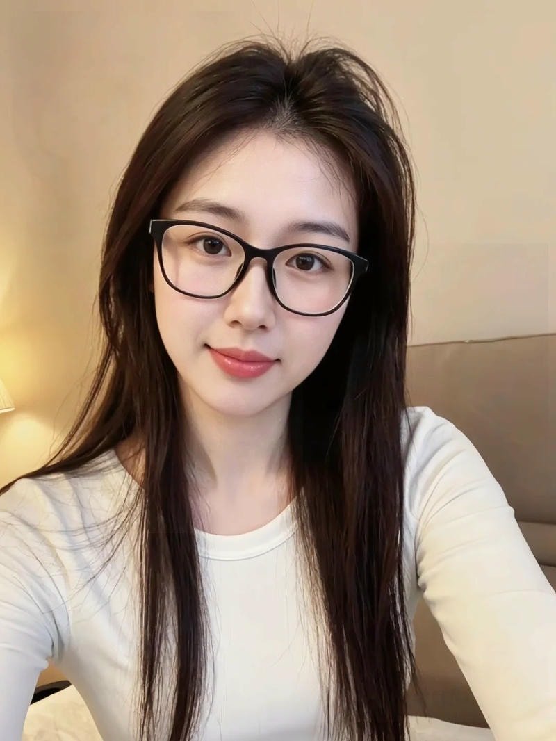 ảnh gái xinh đeo kính thả tóc