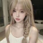 ảnh gái xinh tóc vàng với nụ cười ngọt ngào