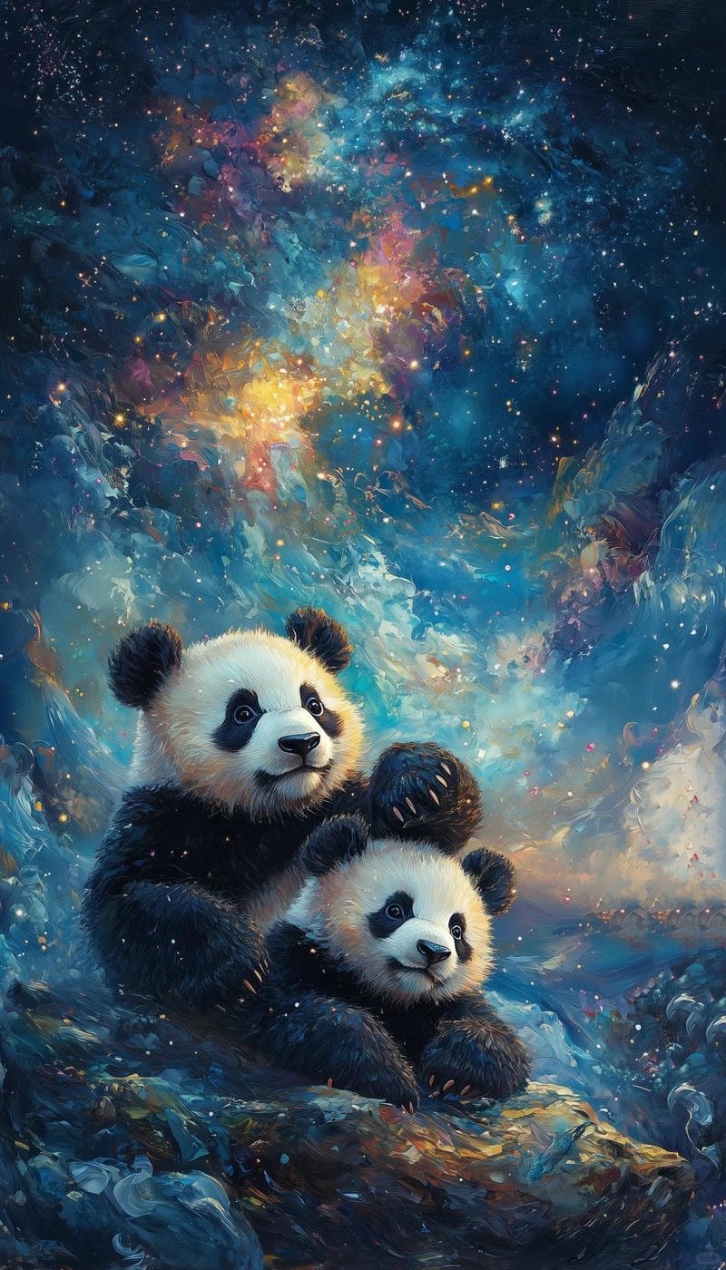 ảnh gấu trúc dễ thương nghê thuật