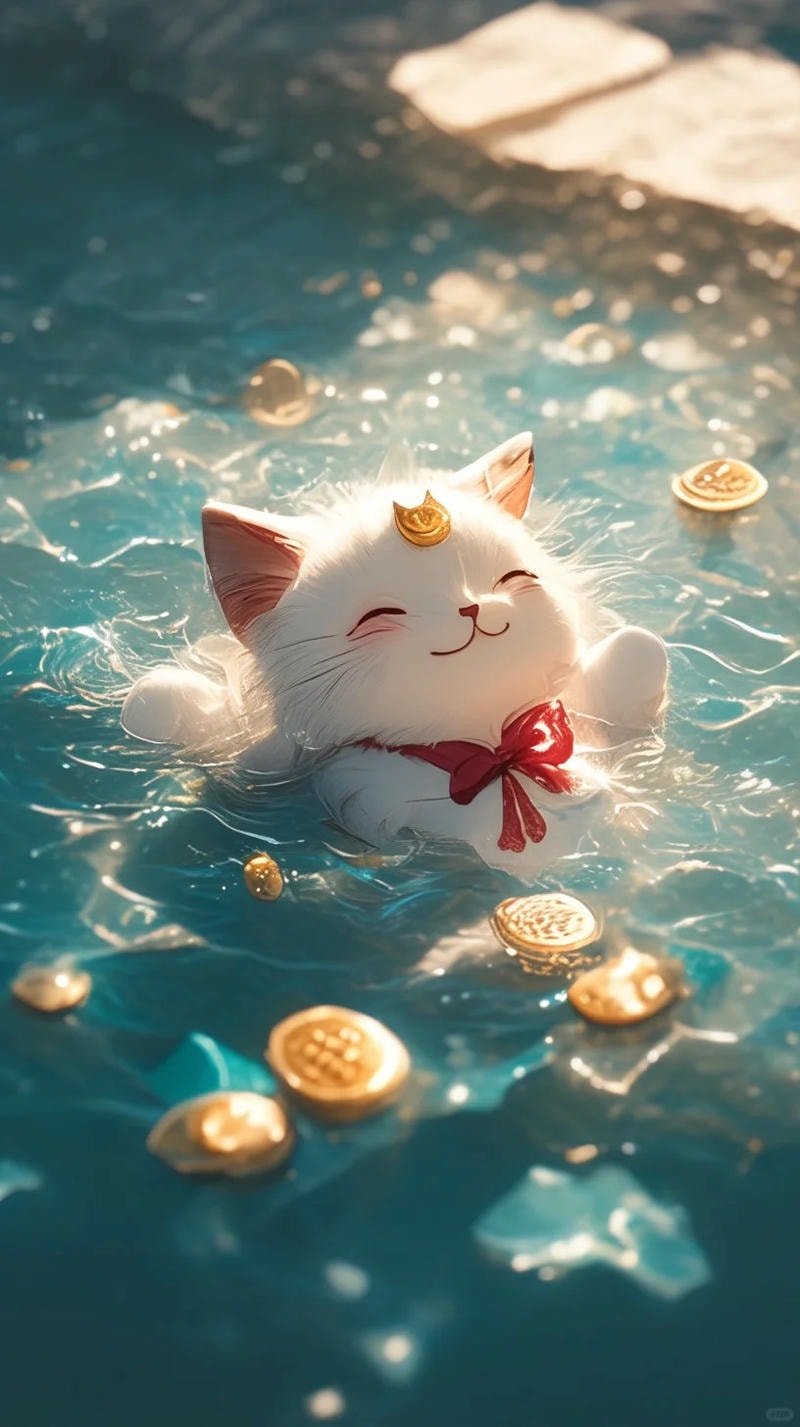 ảnh mèo thần tài đáng yêu