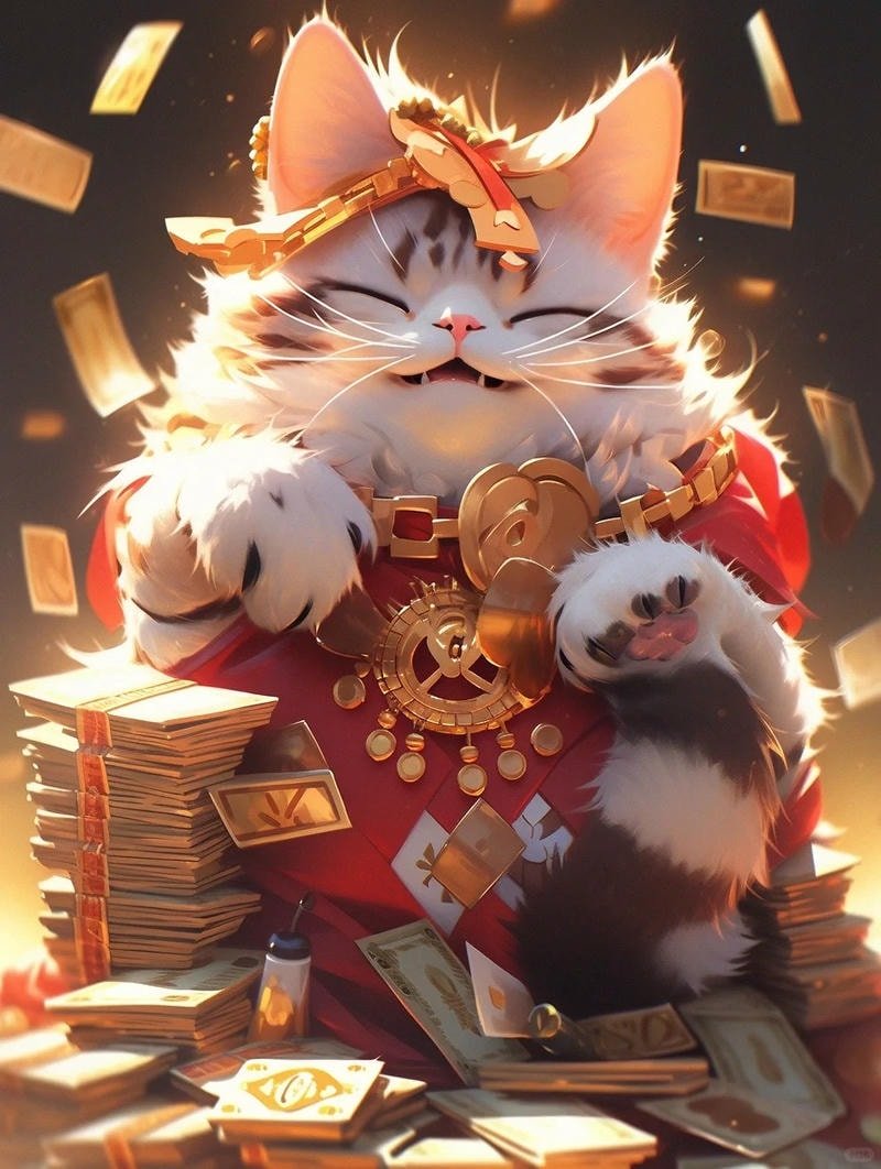 ảnh mèo thần tài dễ thương