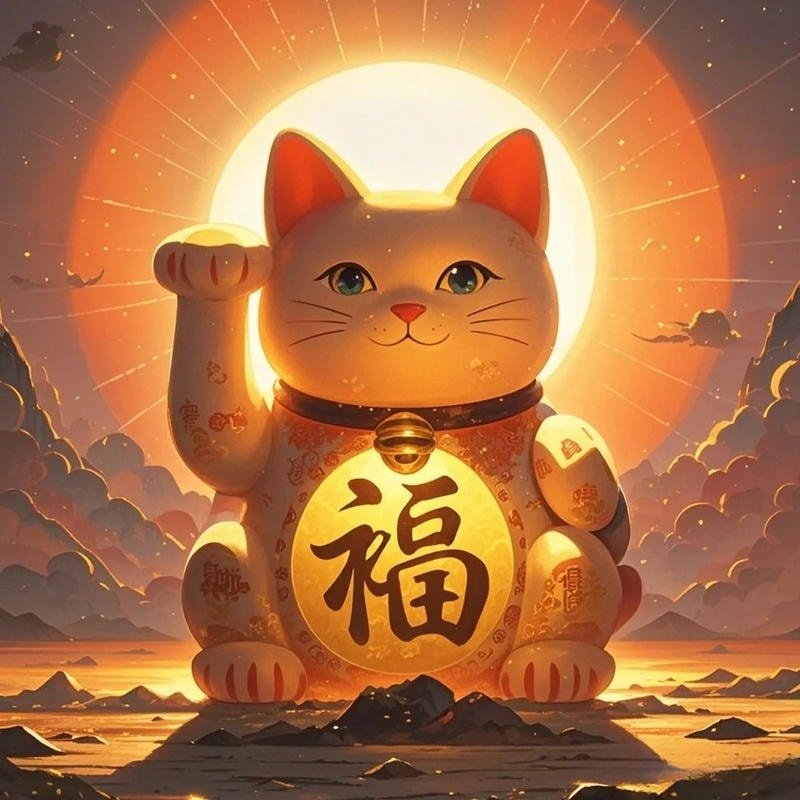 ảnh mèo thần tài giơ tay