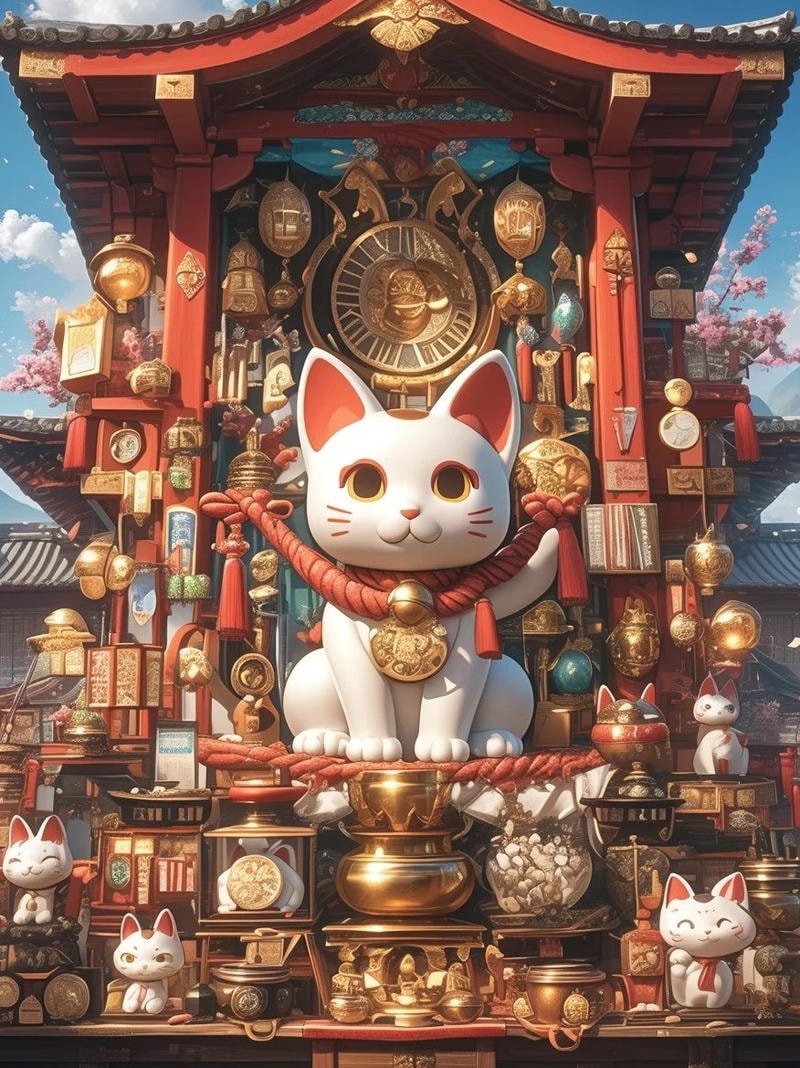 ảnh mèo thần tài may mắn