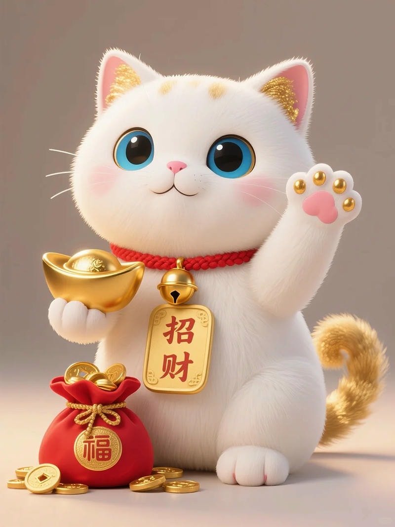 ảnh mèo thần tài nền dễ thương