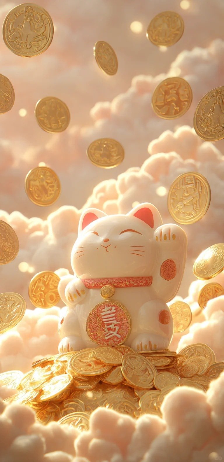 ảnh mèo thần tài nền điện thoại
