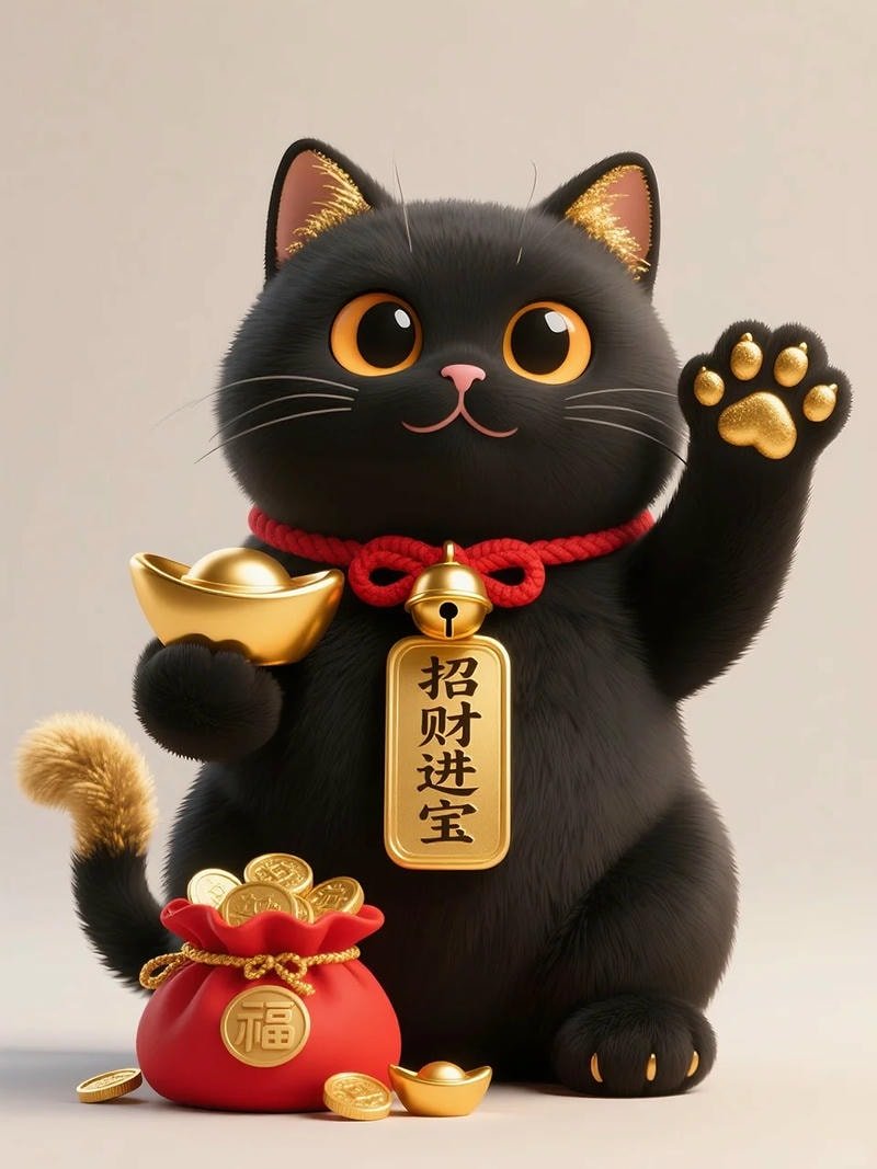 ảnh mèo thần tài nền phong thủy