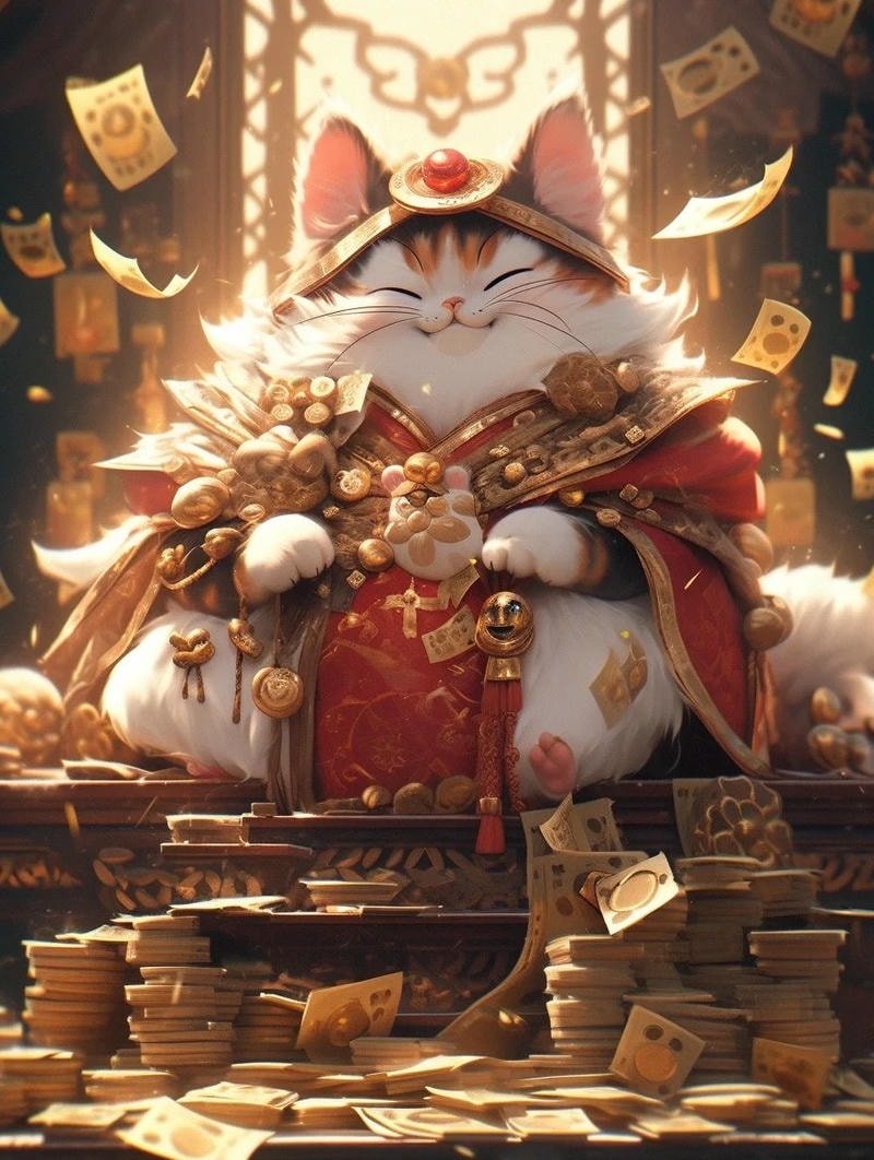 ảnh mèo thần tài phong thủy