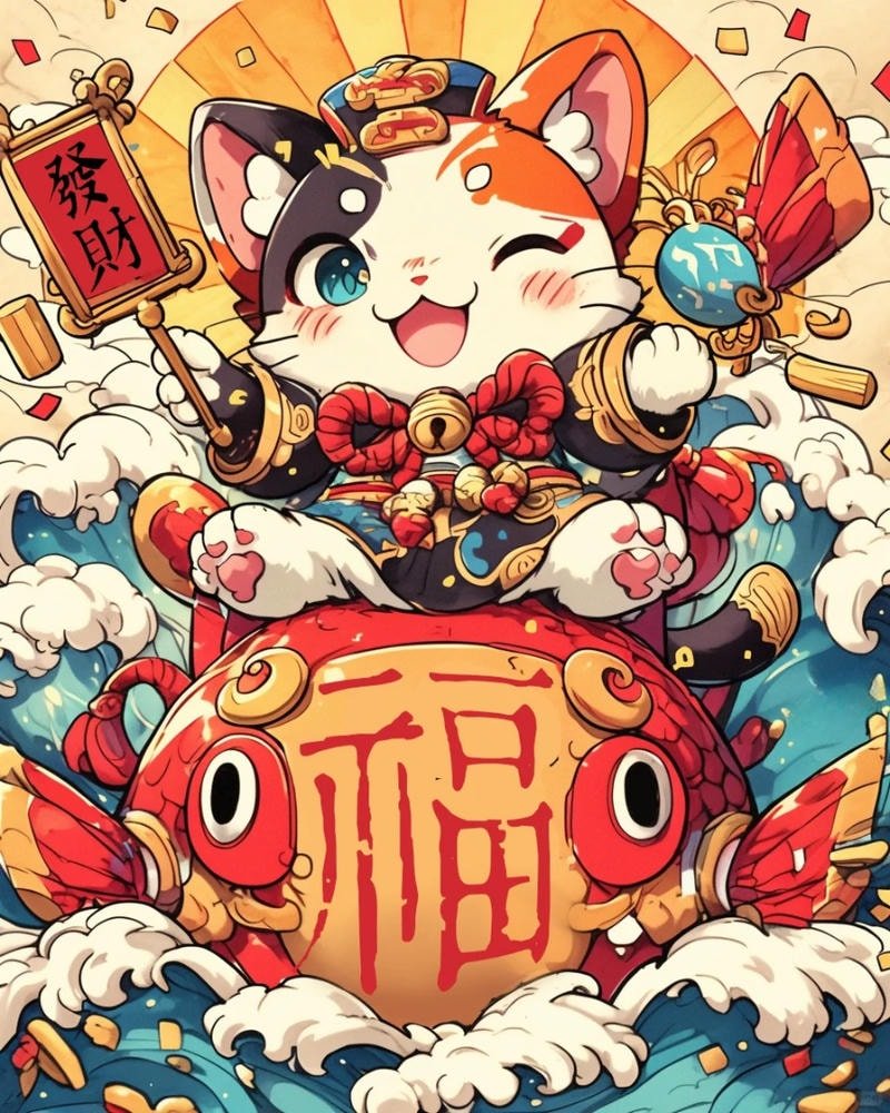 ảnh mèo thần tài wallpaper 4k