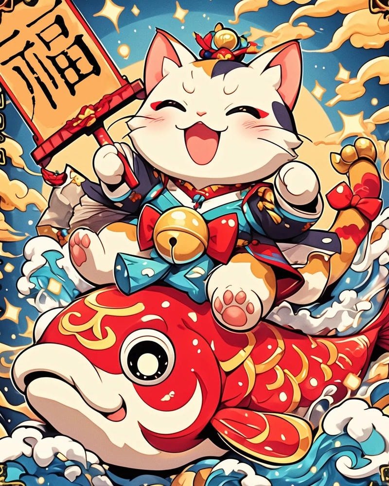 ảnh mèo thần tài wallpaper đẹp