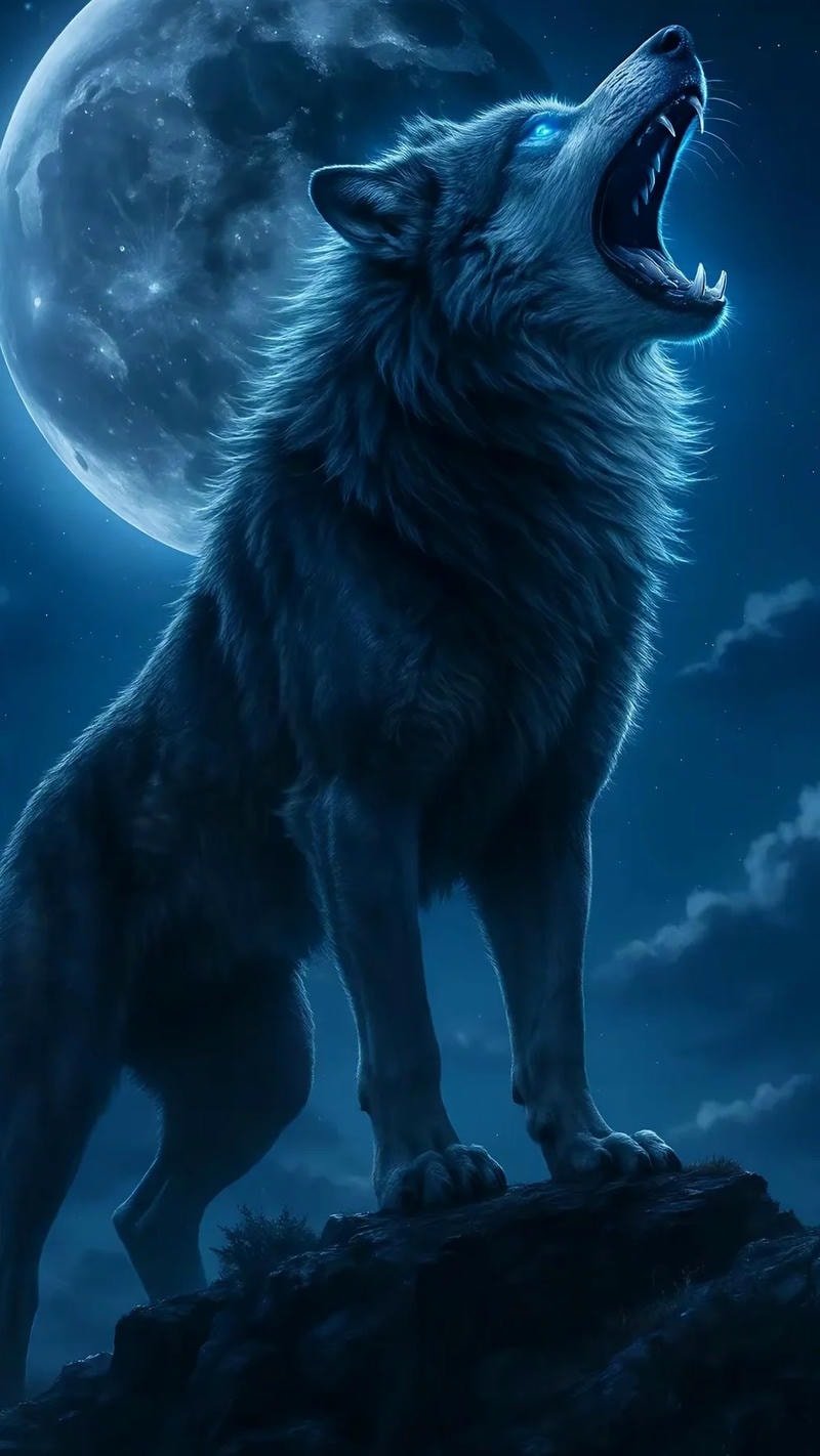 ảnh sói đứng trên núi