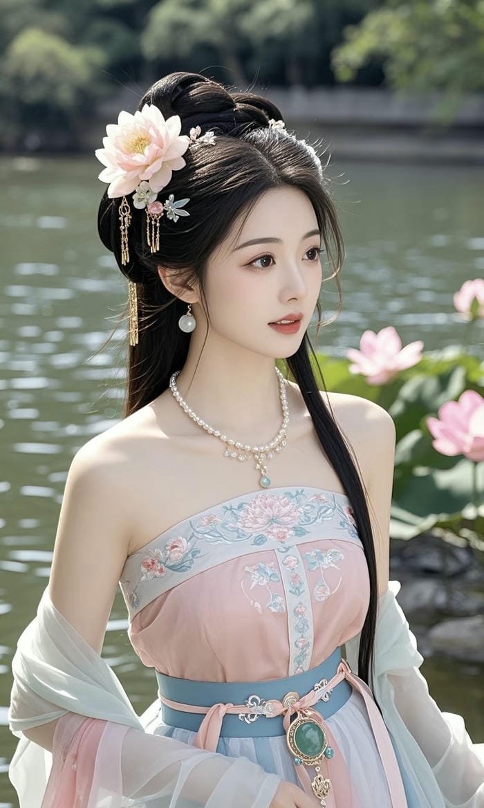 ảnh thiếu nữ cổ trang mang vẻ đẹp dịu dàng