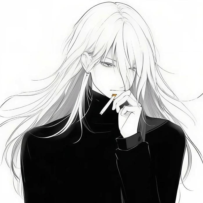 avatar anime đen trắng 2025