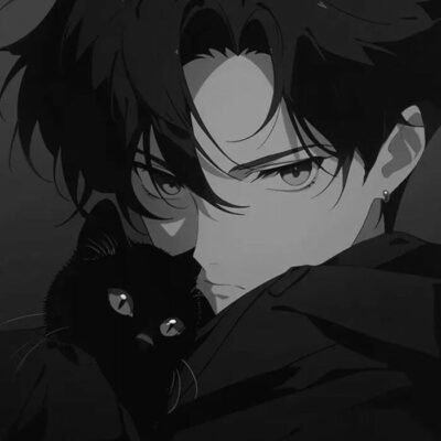 avatar anime đen trắng buồn đẹp