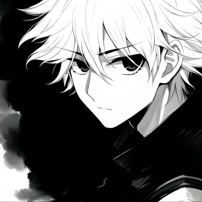 avatar anime đen trắng lạnh lùng