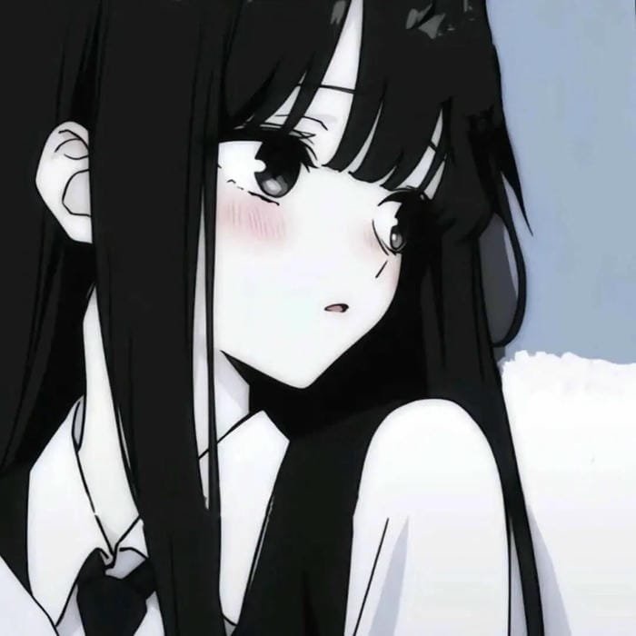 avatar anime đen trắng mặt lạnh