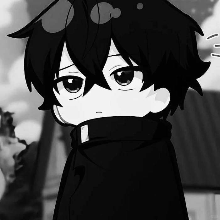 avatar anime đen trắng
