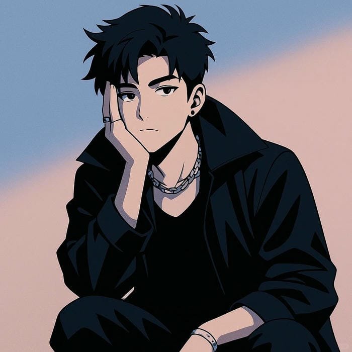 avatar anime nam chống tay