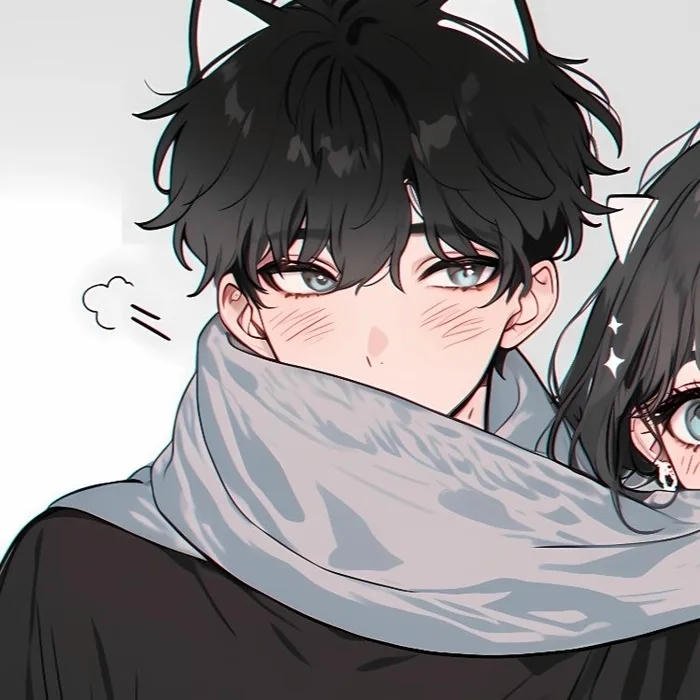 avatar đôi anime quàng khăn nam