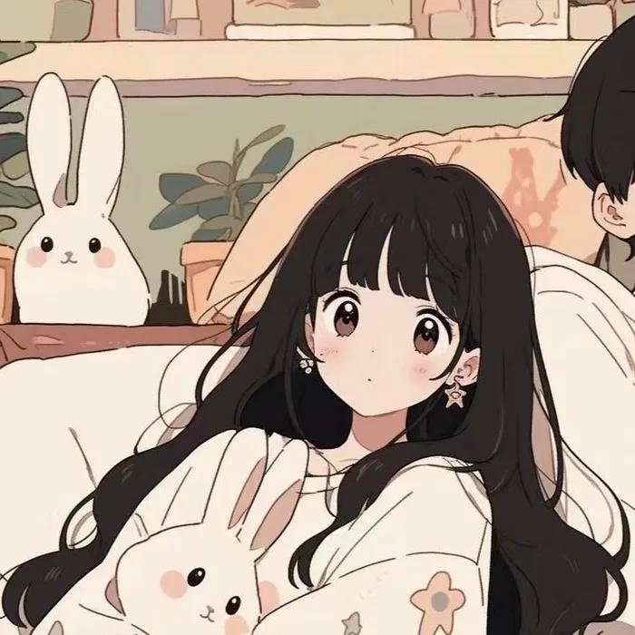 avatar đôi anime xem TV nữ