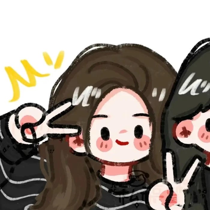 avatar đôi bạn thân selfie