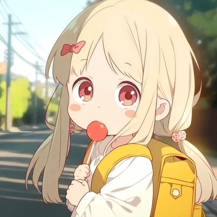 avatar đôi chibi đi học nữ