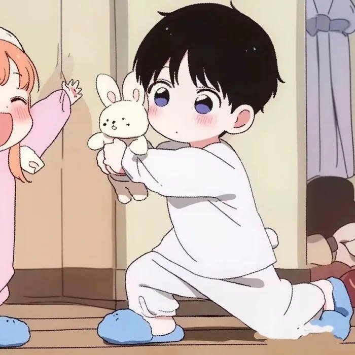 avatar đôi chibi hạnh phúc nam