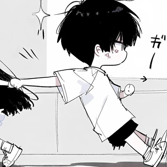 avatar đôi chibi kéo tay nam