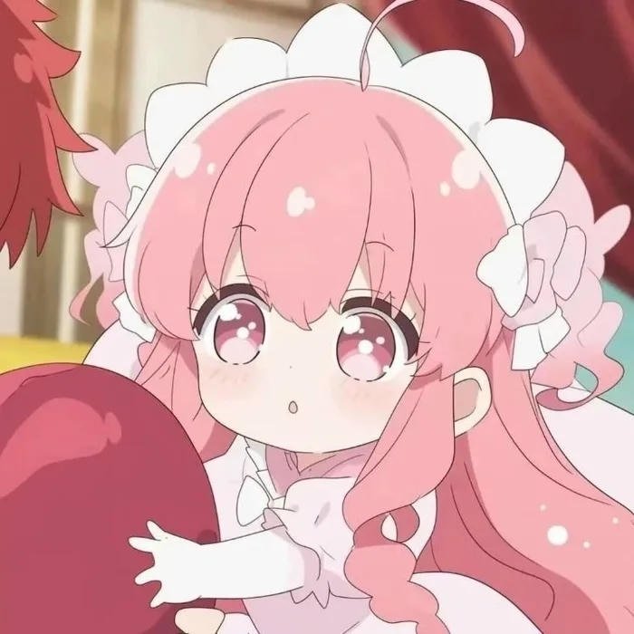 avatar đôi chibi ôm tim nữ