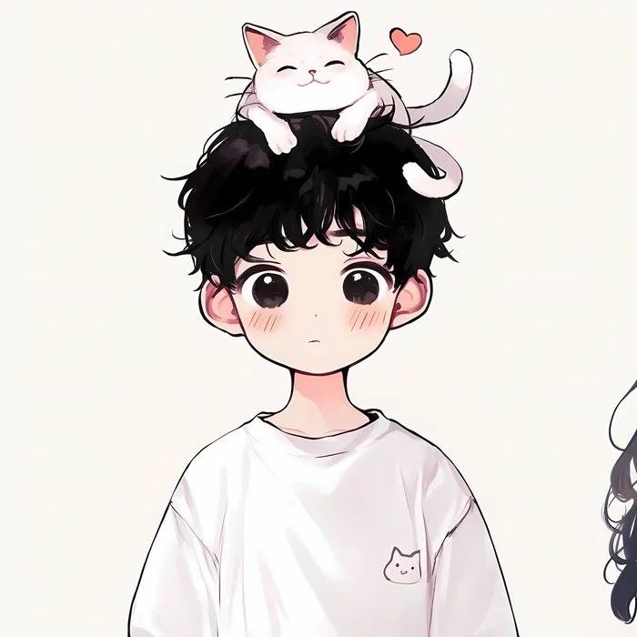 avatar đôi cho 2 người đội mèo nam