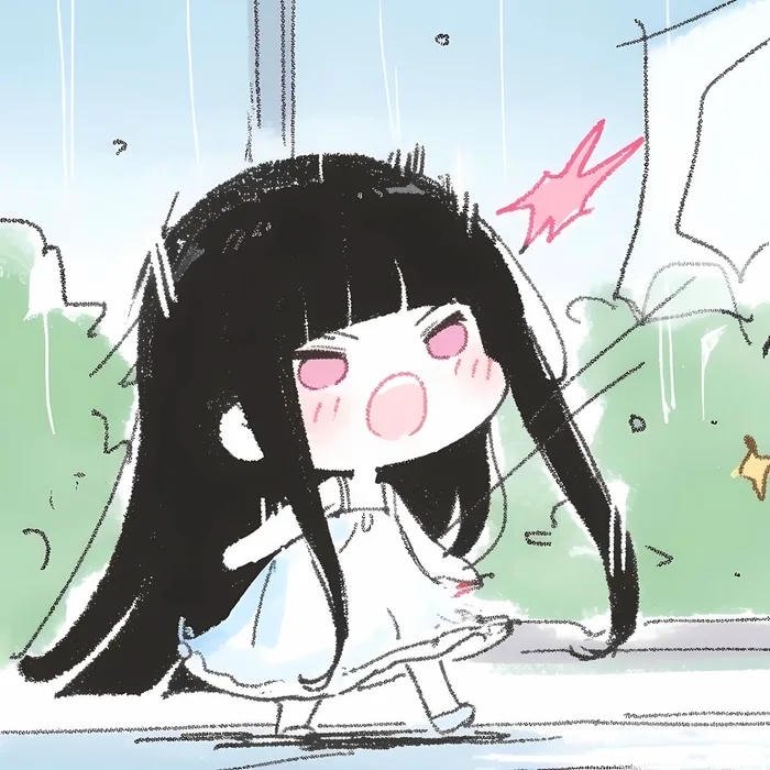 avatar đôi cho 2 người giận cute nữ