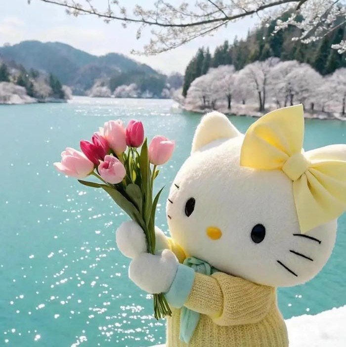 avatar hello kitty nền biển