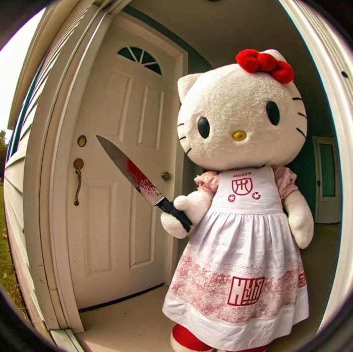 avatar hello kitty trắng cầm dao