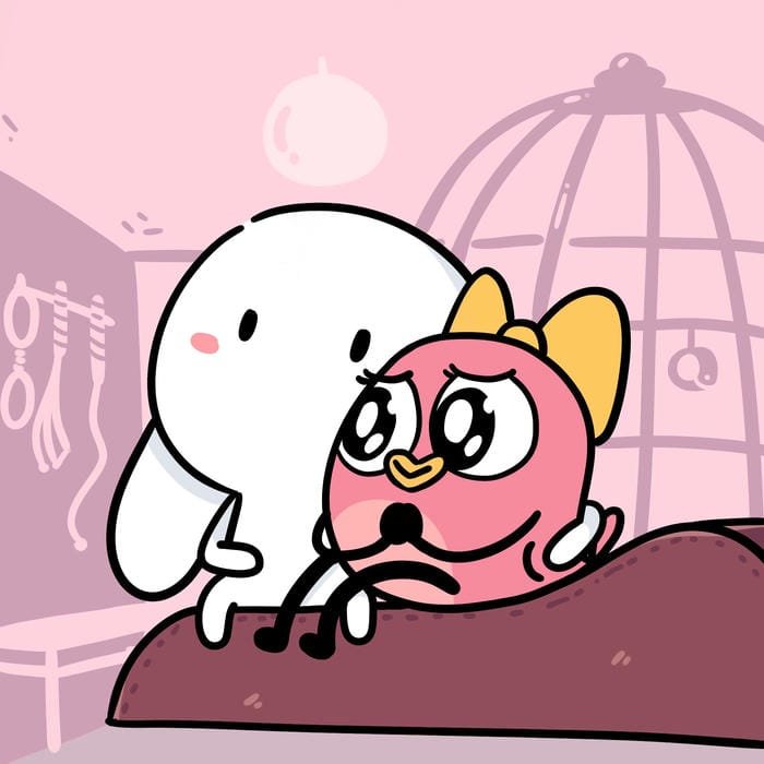 avatar thỏ bảy màu chibi