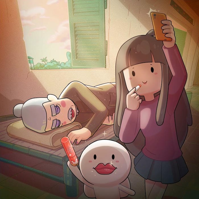 avatar thỏ bảy màu dễ thương nhất