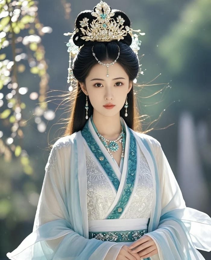 cô gái cổ trang trong bộ y phục truyền thống