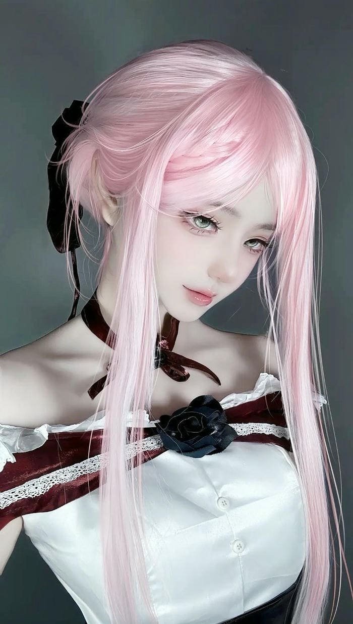 gái xinh cosplay anime với biểu cảm dễ thương