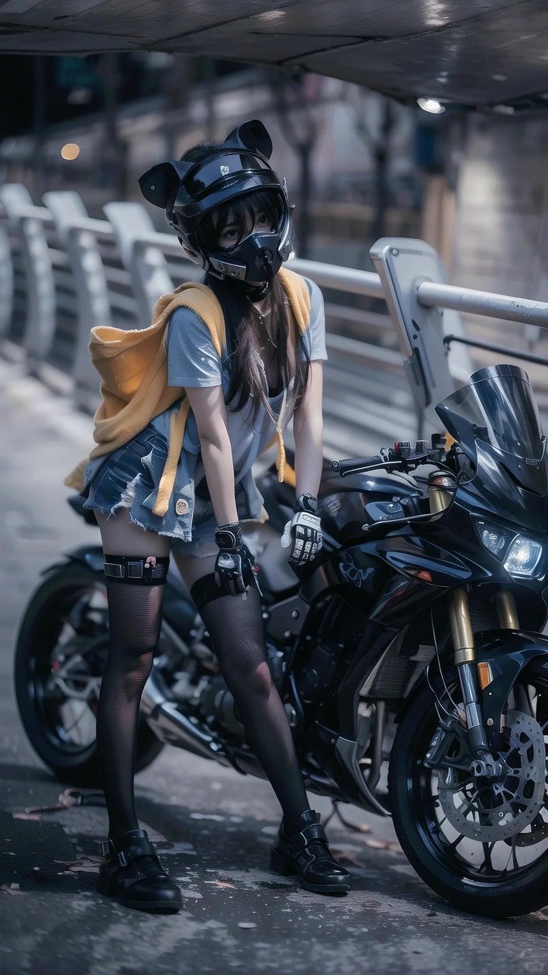 gái xinh ngồi xe độ