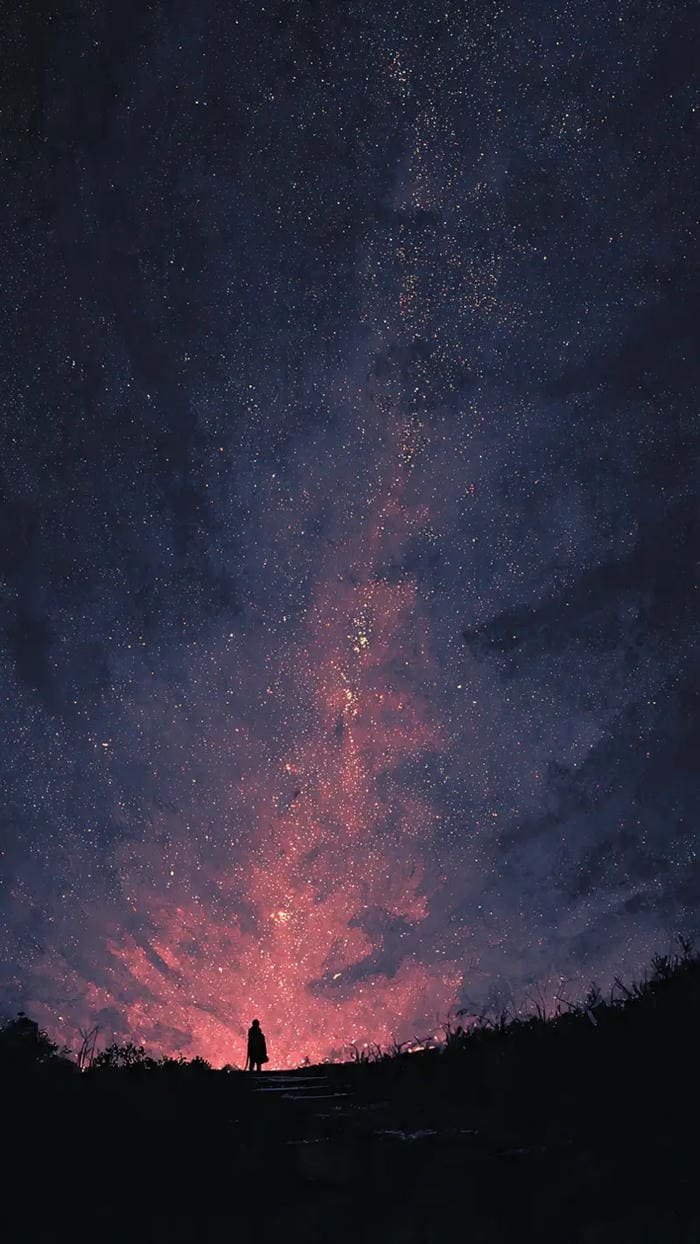 hình ảnh bầu trời đêm buồn anime đẹp