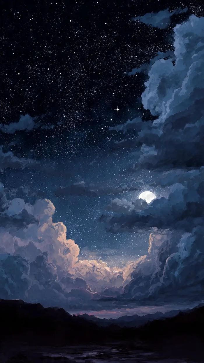 hình ảnh bầu trời đêm buồn đầy sao đẹp