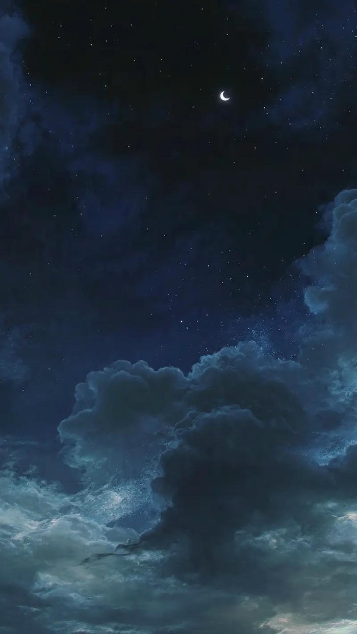 hình ảnh bầu trời đêm buồn mây đẹp