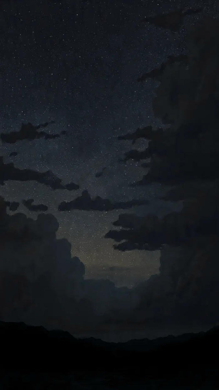 hình vẽ bầu trời đêm buồn